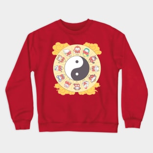 Loppi Tokki's Chinese Zodiac Ensemble in Yin Yang Bliss! Crewneck Sweatshirt